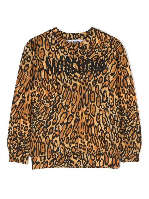 Logo-print long-sleeve sweatshirt - Brown