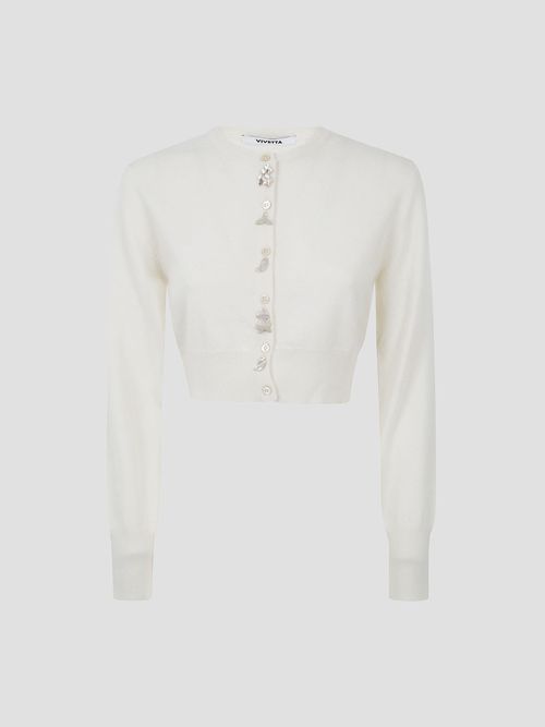 Cashmere Cardigan with Adorable Fish Motif