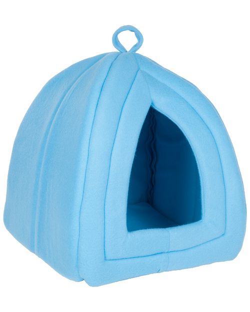 Petmaker Petmaker Cozy Kitty Tent Igloo Plush Cat Bed Blue