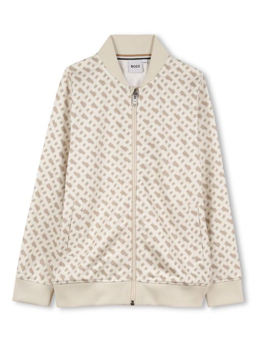 Logo-print zipped sweatshirt - Neutrals