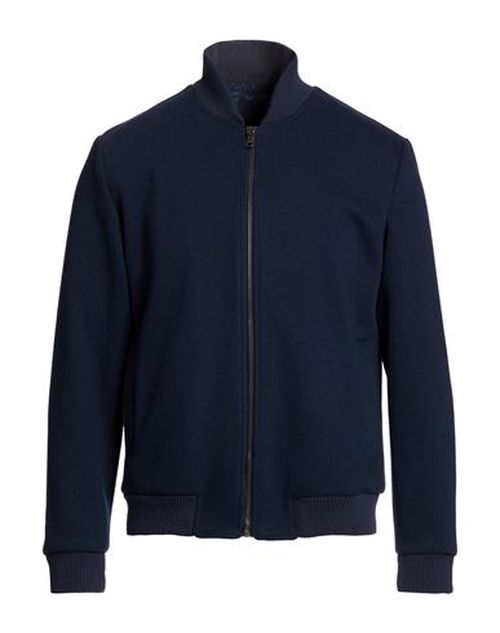 Man Jacket Navy Size 36 Polyester, Viscose, Wool