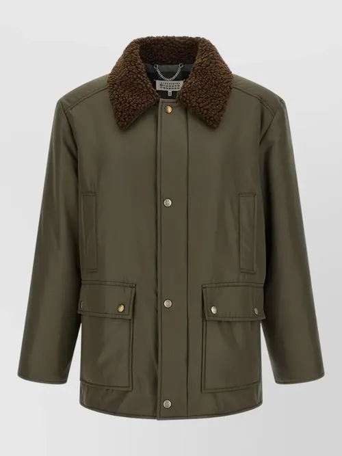 Maison Margiela - parka shearling collar long sleeves pocket