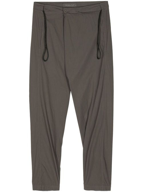 Drop-crotch cotton trousers - Grey