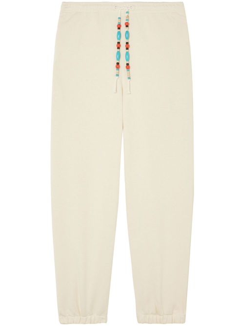 Bead-embellished tapered trousers - 303 CREAM