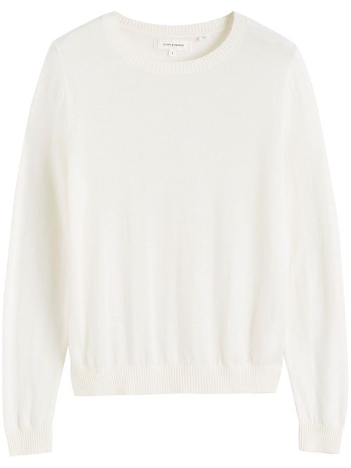 Fine-knit merino jumper - White