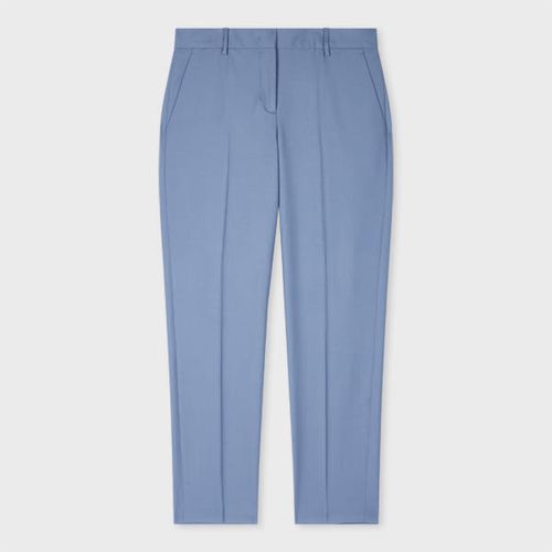 A Suit To Travel In - Women's Dusty Blue Slim-Fit Wool Trousers