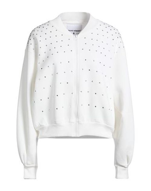 Woman Sweatshirt White Size L Cotton, Polyester