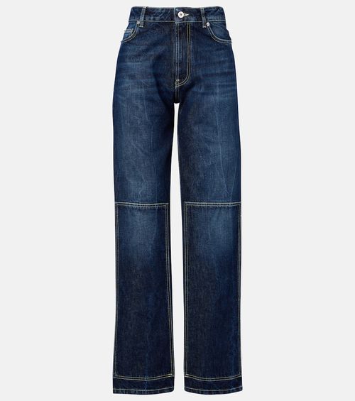 Cutout high-rise wide-leg jeans