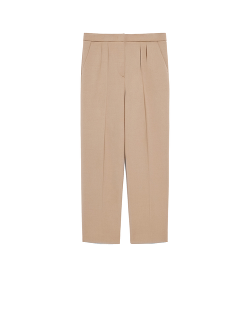 Beige High-waisted trousers