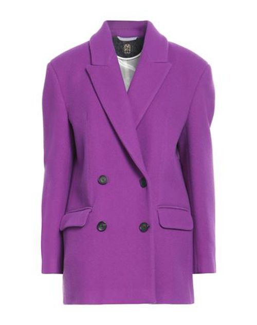 Woman Coat Purple Size 6 Virgin Wool