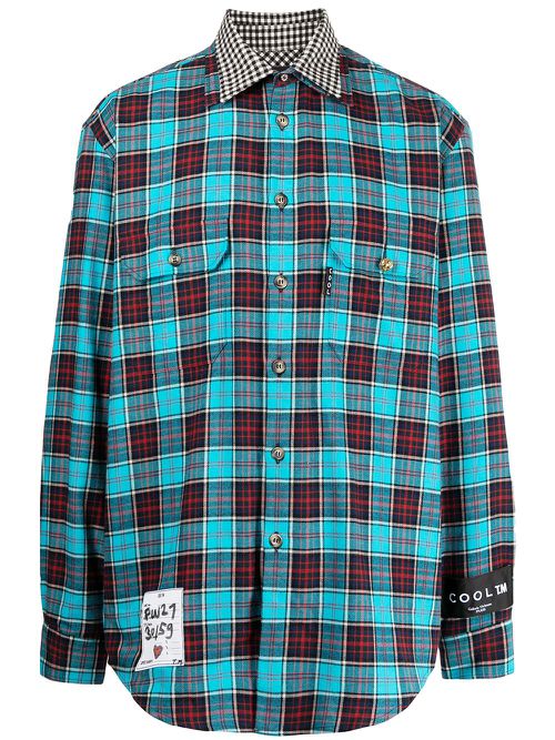 Reversible plaid shirt - Blue
