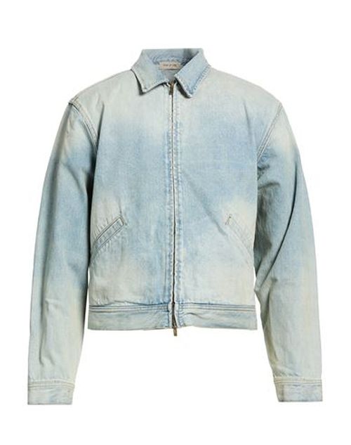 Man Denim outerwear Light blue Size S Cotton