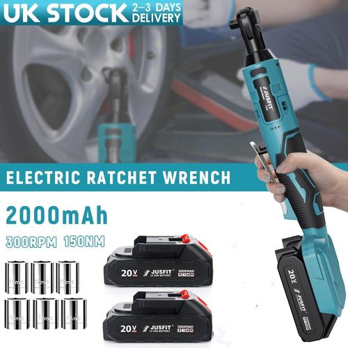 TEMU Cordless Electric Ratchet Wrench, Max Torque 150nm 90° Angle Wrench Tool, 3/8”cordless Ratchet With 2 Batteries, Adjustable Variable Speed, Led