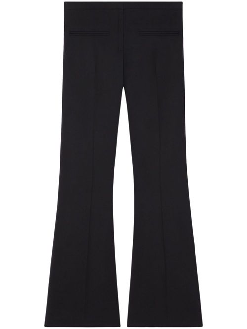 Wool blend flared mid-rise pants - Black