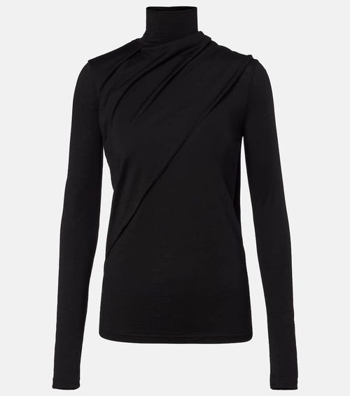 Róhe Scarf-detail wool jersey top