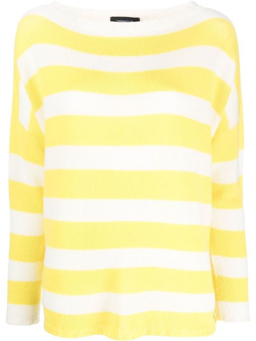 Striped cashmere jumper - Yellow