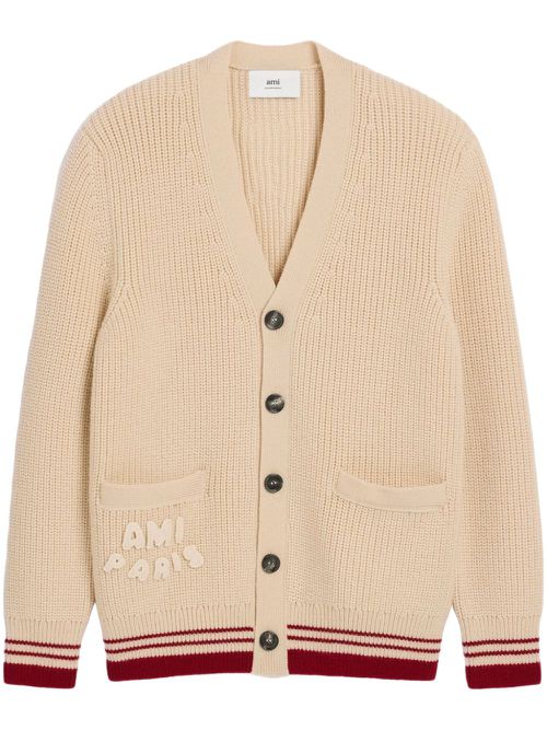 Ribbed cardigan - Neutrals