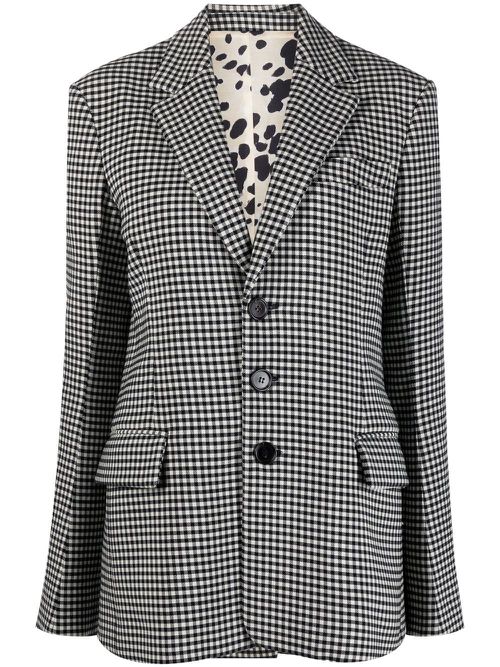 Check-pattern blazer - Black