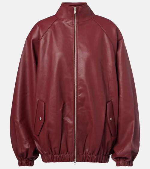 Senta oversized faux leather bomber jacket