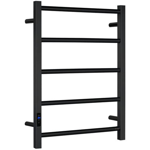 Smedbo Matt Black Stainless Steel Electric Heated Towel Warmer W500mm x H689mm Wall Mounted Kitchen Bathroom Clothes Hanger