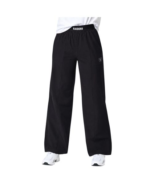Women's Black Las Vegas Raiders Athleisure Wide-Leg Trousers - Black