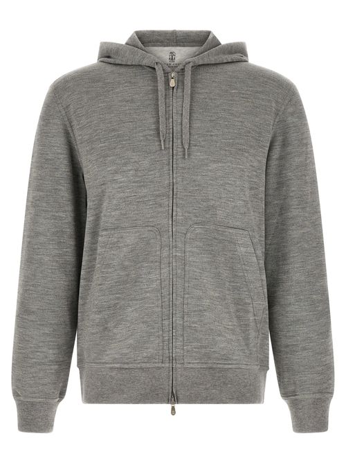 Cashmere and Silk Hoodie — Gray