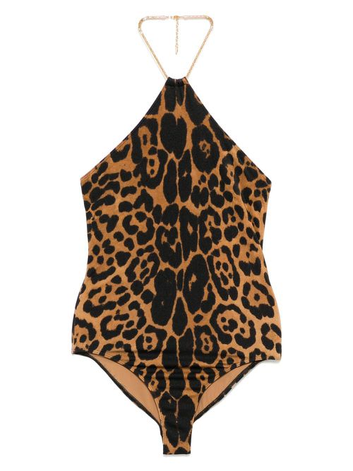 Leopard-print swimsuit - Brown
