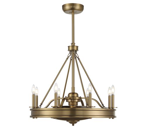 Savoy House Lyon 8-Light Fan D Lier in Warm Brass - 39-FD