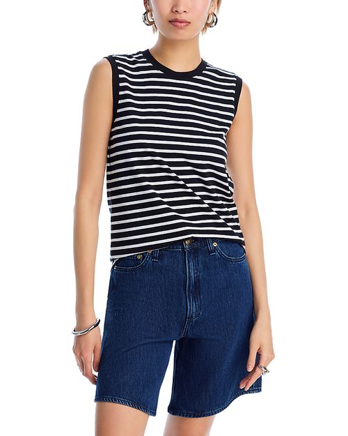 Anthony Thomas Melillo Striped Sleeveless Jersey Top