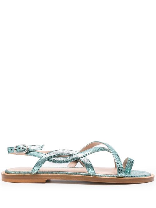 Carol metallic leather sandals - Green