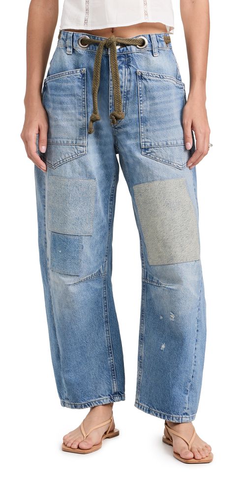Moxie Pull-On Barrel Jeans Truest Blue