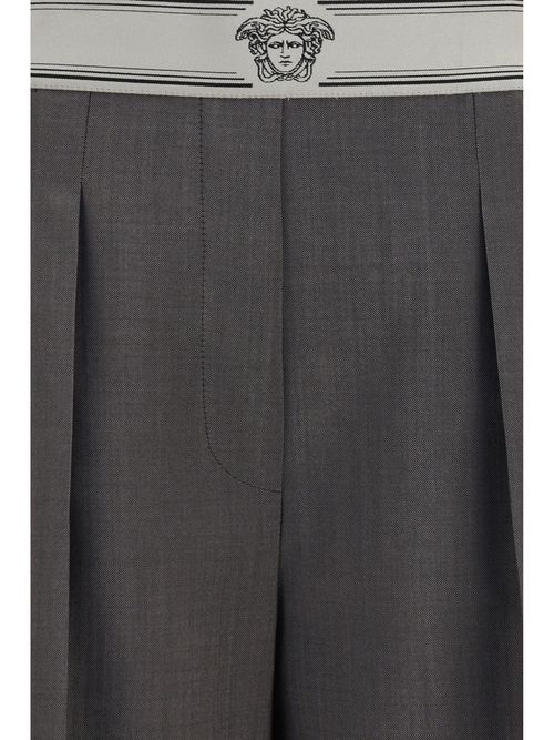 Merino Wool-Mohair Blend Trousers — Gray