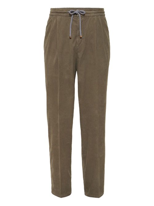 Cotton straight-leg trousers - Brown