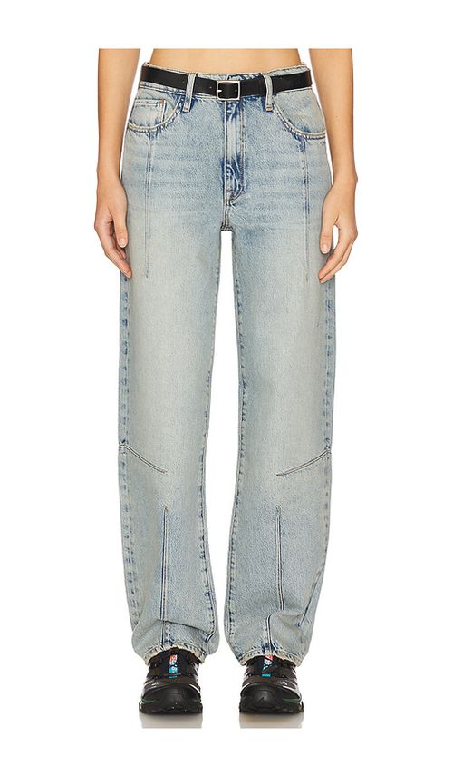 Triarchy Goldie Mid Rise Darted Straight Leg in Blue. - 25 also , 26, 27, 28, 29, 30