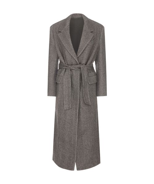 Monili chain-embellished chevron coat