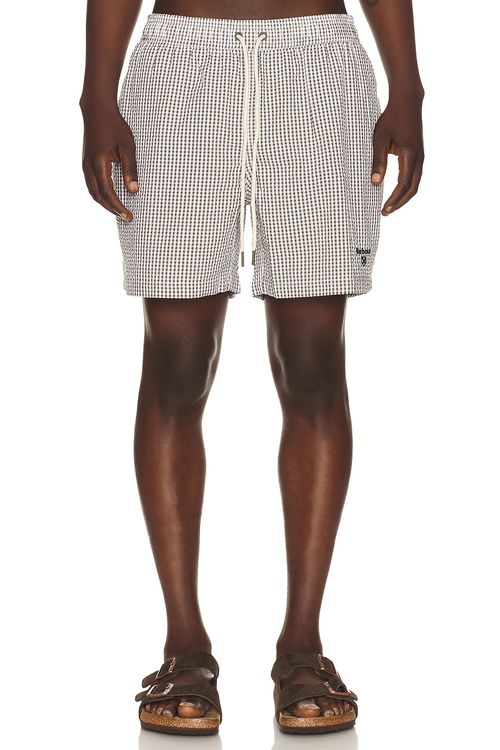 Barbour Gingham Seersucker Swim Short in Olive - Olive. M also in L, S, XL/1X