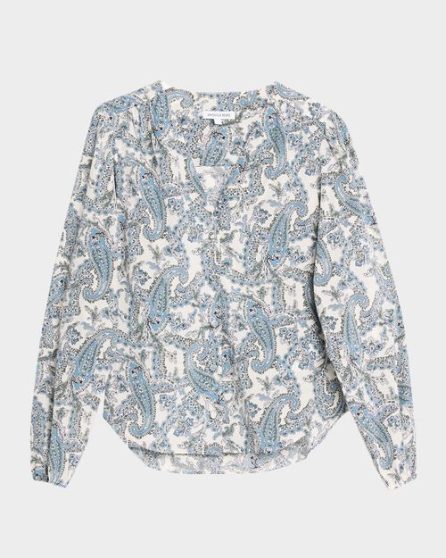 Farah Paisley Long-Sleeve Blouse
