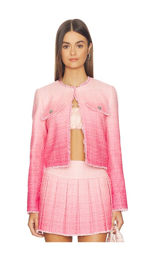 Alice + Olivia Dumont Tweed Boxy Jacket in Blush. - 8 also , 2, 4
