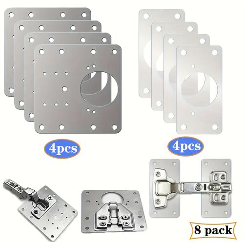 TEMU 8pcs/10pcs Easy-to-install Cabinet Hinge Repair Kit, Stainless Steel, Suitable For Kitchen And Furniture Doors, Durable And Corrosion-resistant