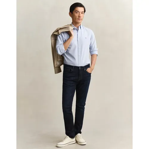 Men's GANT Mens Slim Fit Gant Jeans - 962 Dark Blue Broken In - Navy