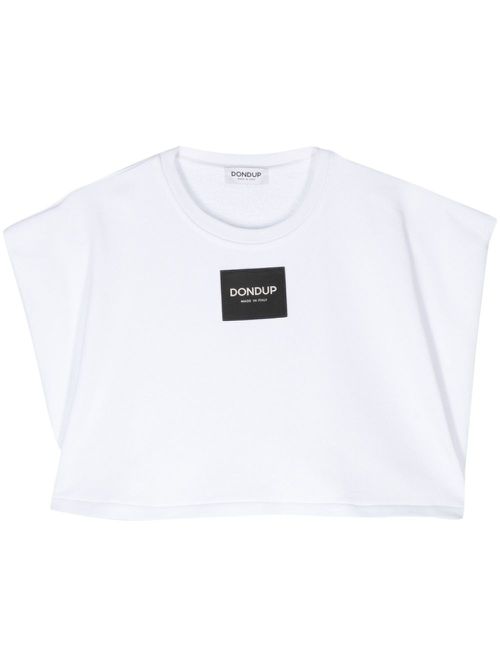 Logo-patch cropped top - White