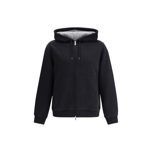 Cotton-Blend Hoodie — Black