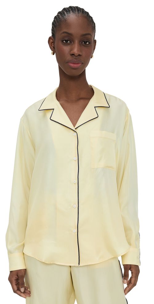 Notched Collar Shirt Butter/Black
