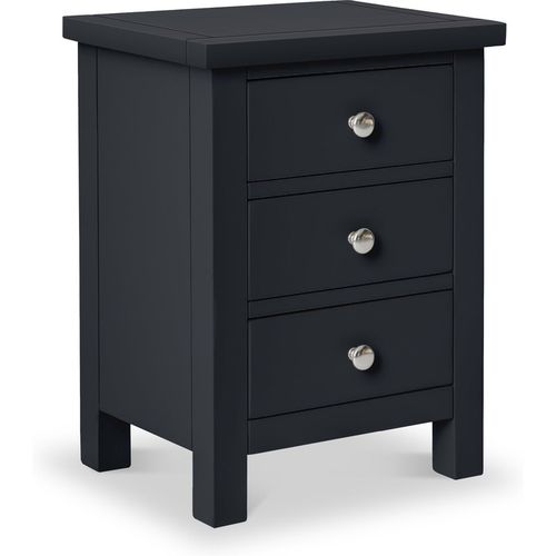 Cornish Painted 3 Drawer Bedside Table | White Grey | Roseland