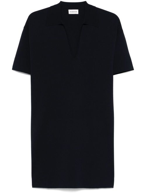 V-Neck Short Sleeve Tunic — Navy