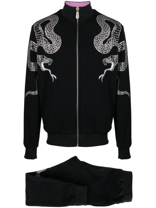 Crystal snake track suit - Black