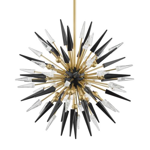 Aged Brass 12 Light Chandelier from the Sparta Collection