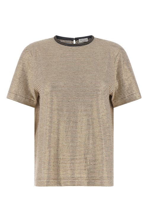 'Shiny Collar Detail' T-Shirt