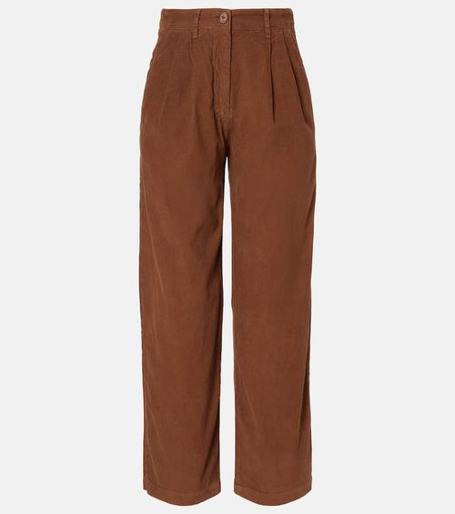 Gail high-rise cotton straight pants