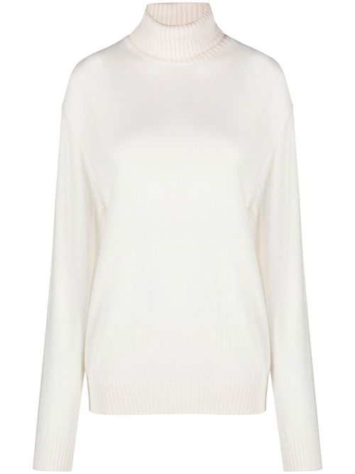 Roll neck wool jumper - Neutrals
